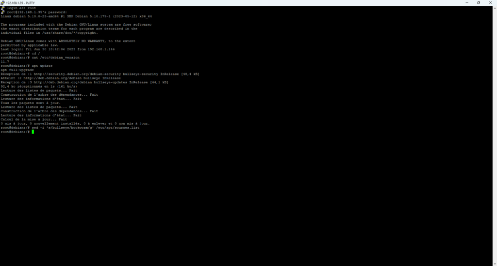 Comment mettre à jour Debian 11 vers 12