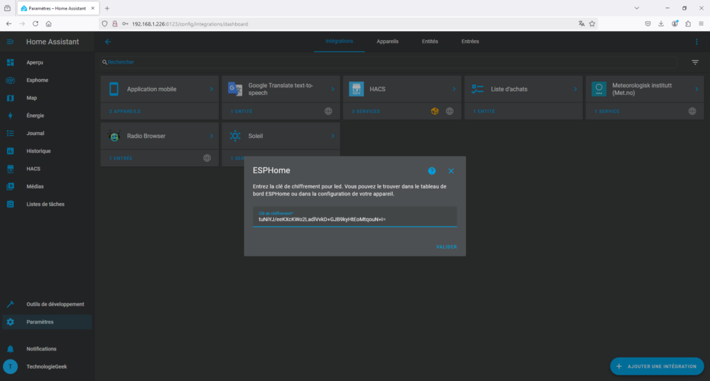 ESPHome dans Home Assistant sur Docker
