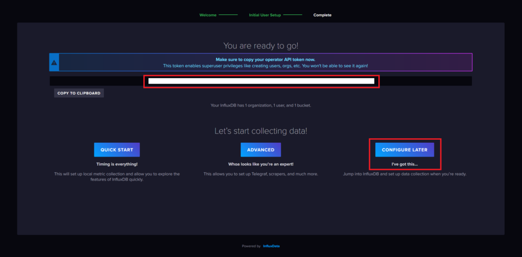 Configuration initial