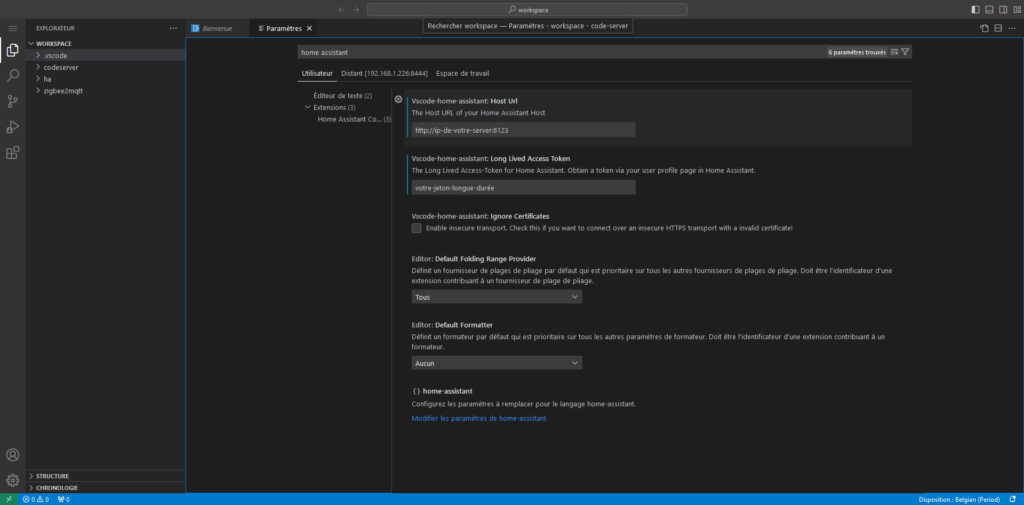 Code Server sur Docker