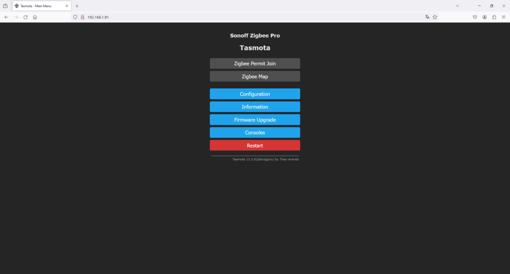 Accueil Tasmota