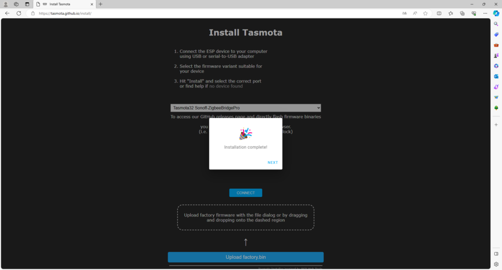 Flash Sonoff Zigbee Bridge Pro