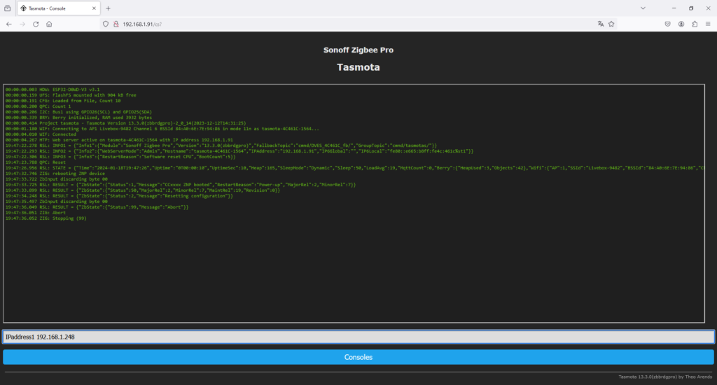 Flash Sonoff Zigbee Bridge Pro