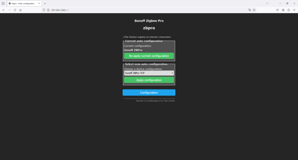 flash Sonoff Zigbee Bridge Pro