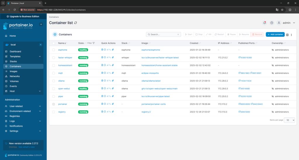 Une intelligence artificielle local sur Docker