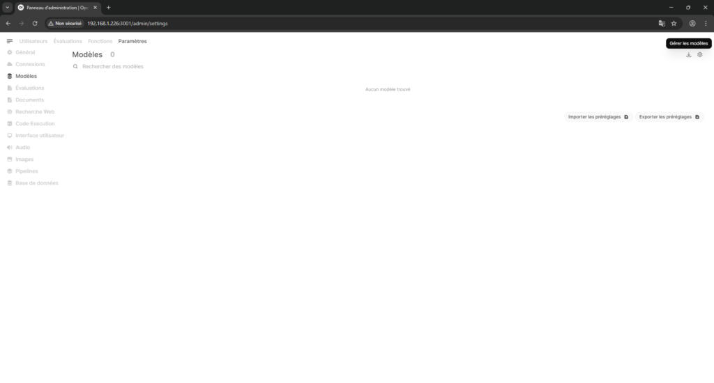 Une intelligence artificielle local sur Docker