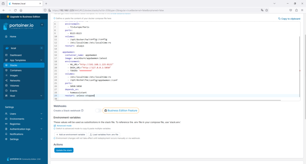 Stack docker