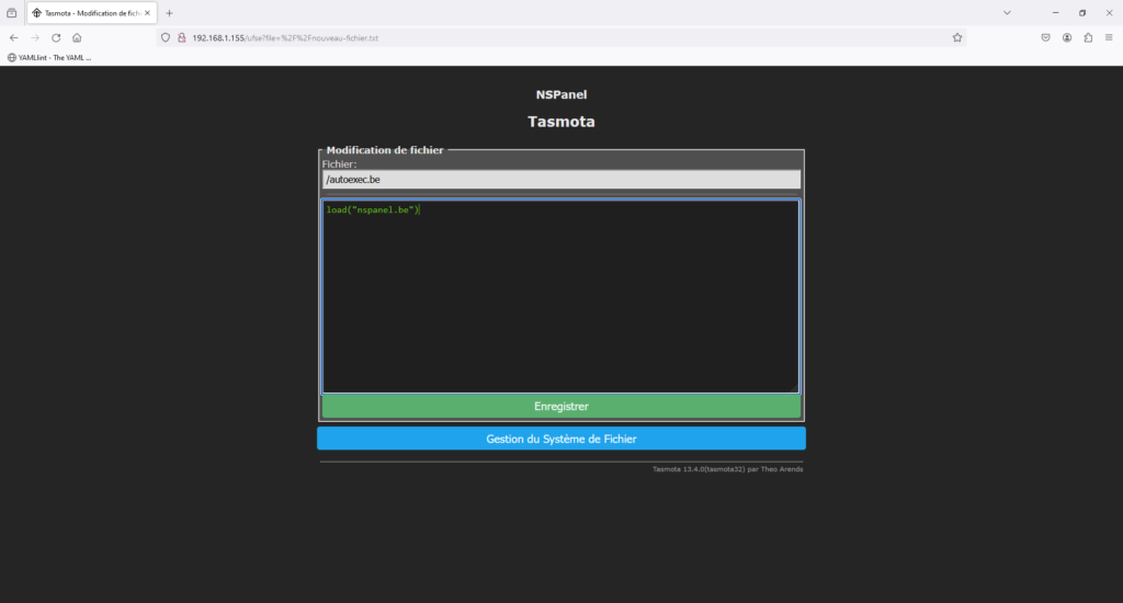flasher le NSPanel avec Tasmota et Lovelace-ui