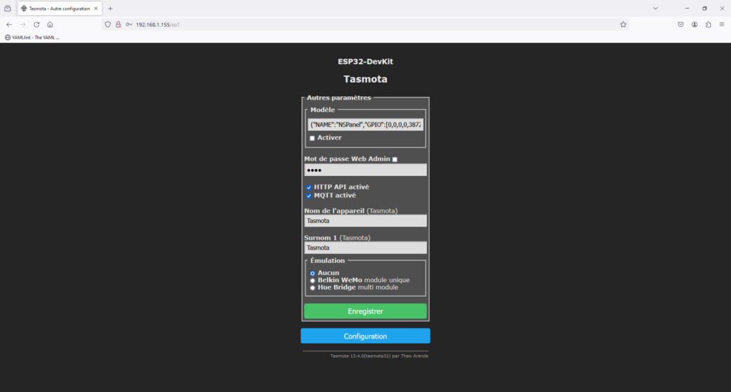 Paramétrage de model