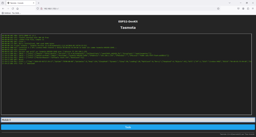 Flasher le NSPanel avec Tasmota et Lovelace-ui