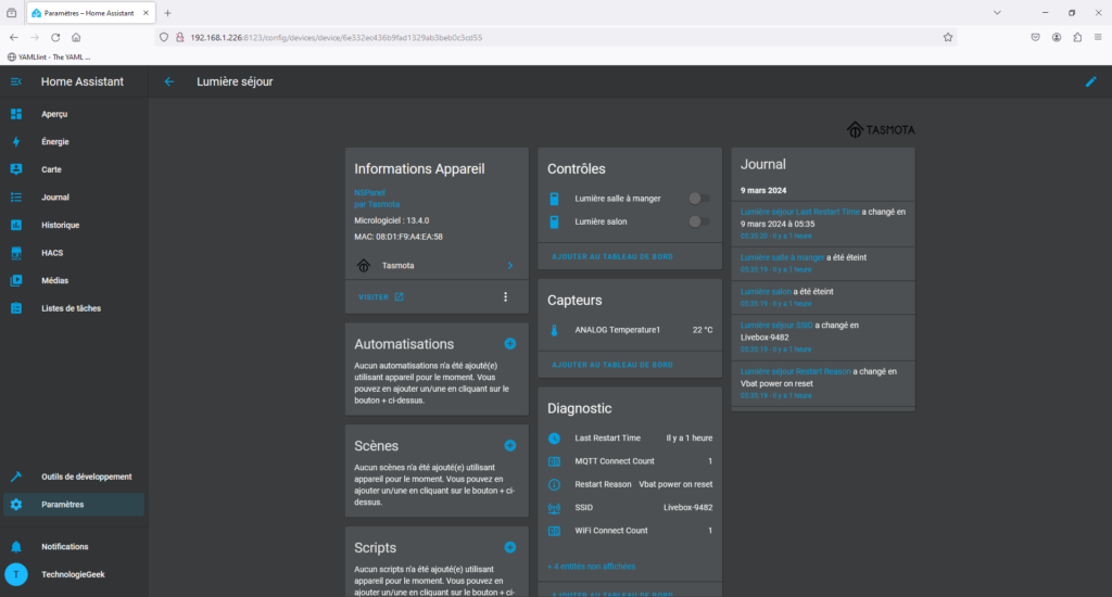 NSPanel Home Assistant