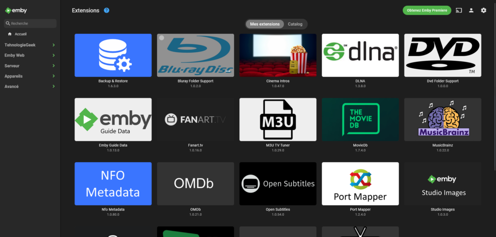 Emby sur Docker