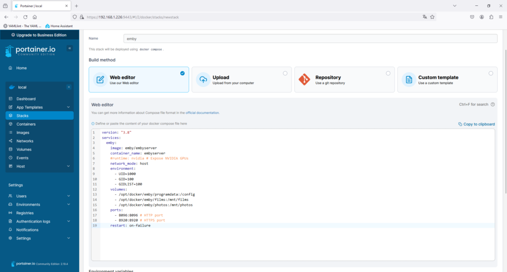 Comment déployer Emby sur Docker