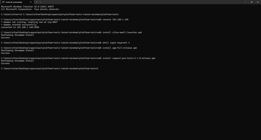 Installation nspanel pro tools