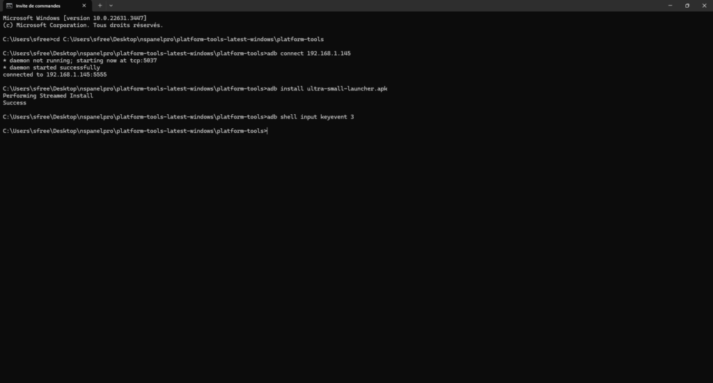 Installation d'ultra small launcher
