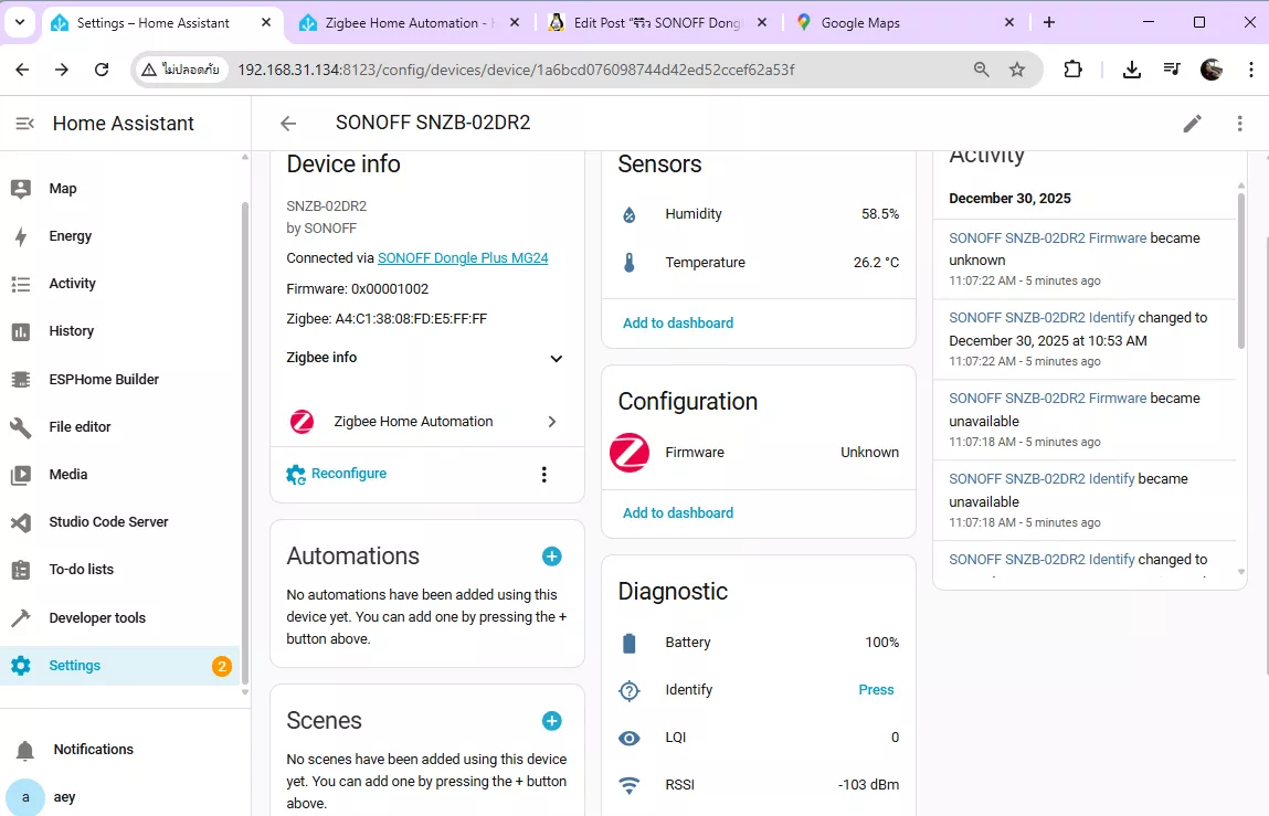 Connecter Sonoff avec Home Assistant