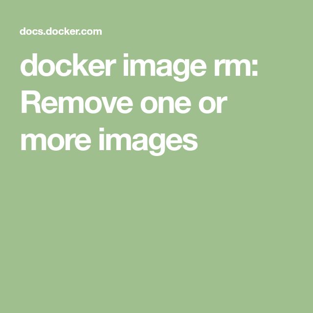 Suppression d'image Docker
